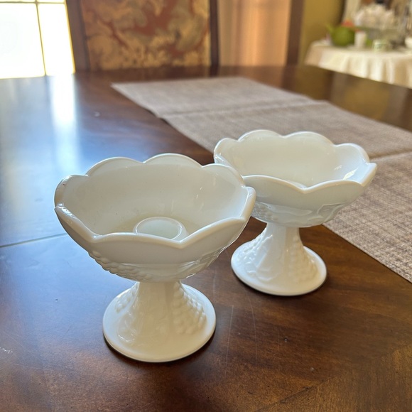 MILK GLASS Candle Stick holders - Picture 8 of 9